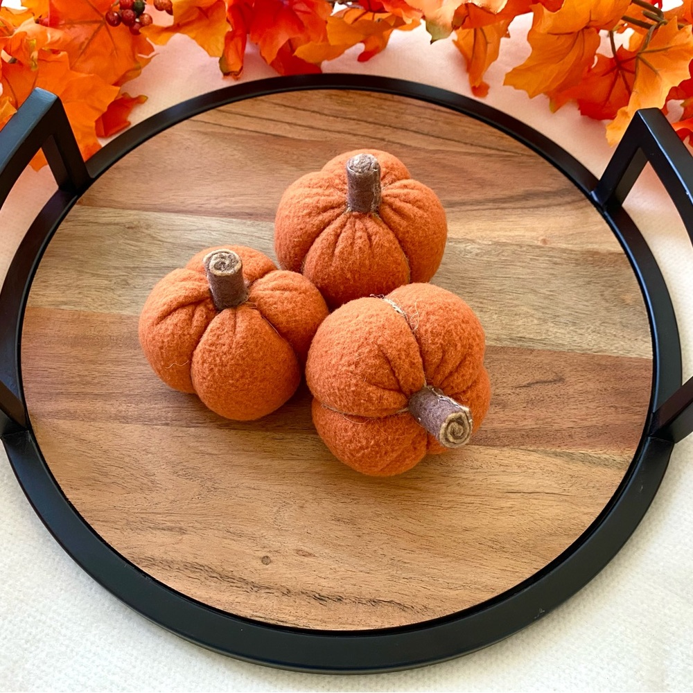 Handmade Orange Mini Pumpkin Trio